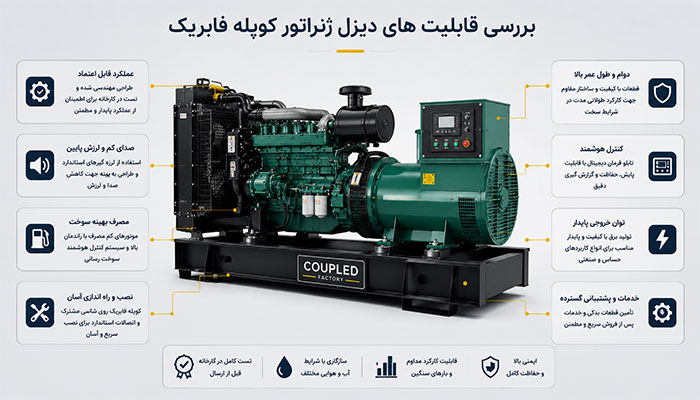 بررسی قابلیت های دیزل ژنراتور کوپله فابریک